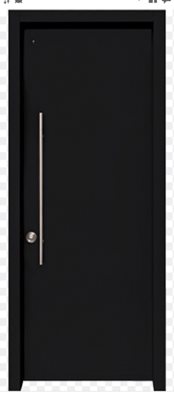 דלת פלדלת דגם בייסיק גוון שחור משולב עם ידית צינור